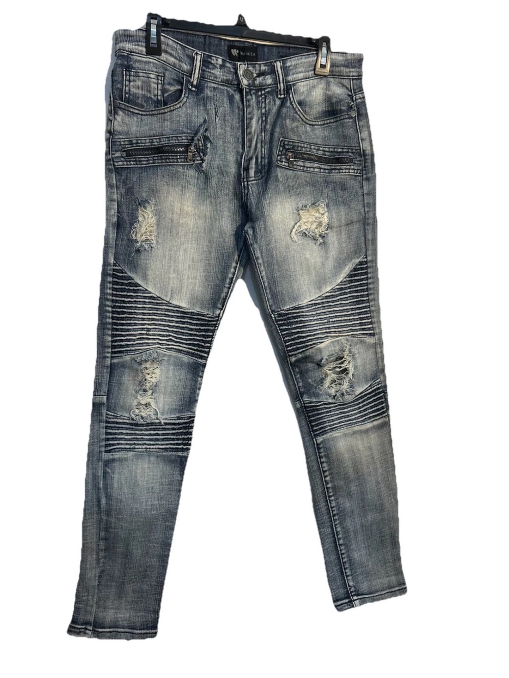 Waimea men’s  Distressed Skinny Jeans - Faded blue  32X 30